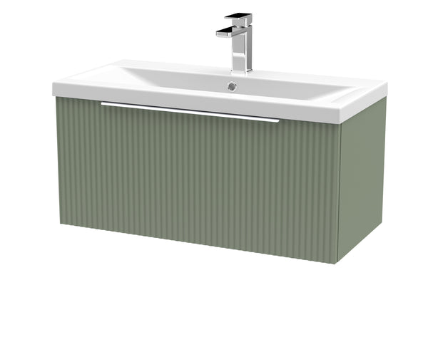 Hudson Reed 800mm Wall Hung Single Drawer Vanity & Basin 1