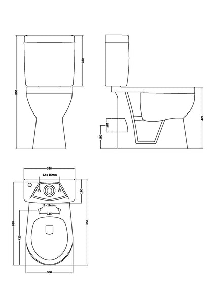 NUIE Comfort Height Pan & Cistern