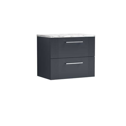 NUIE 600 Wall Hung 2-Drawer Vanity & Laminate Worktop