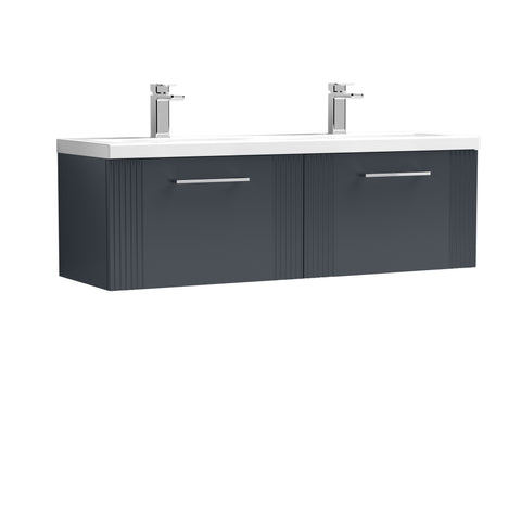 NUIE 1200mm Wall Hung 2 Drawer Vanity & Double Basin