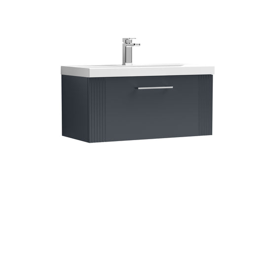 NUIE 800mm Wall Hung Single Drawer Vanity & Basin 3