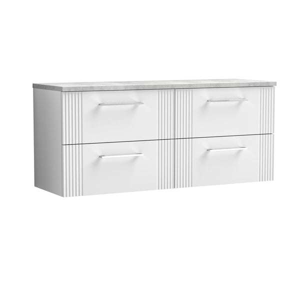 NUIE 1200 Wall Hung 4-Drawer Vanity & Laminate Worktop