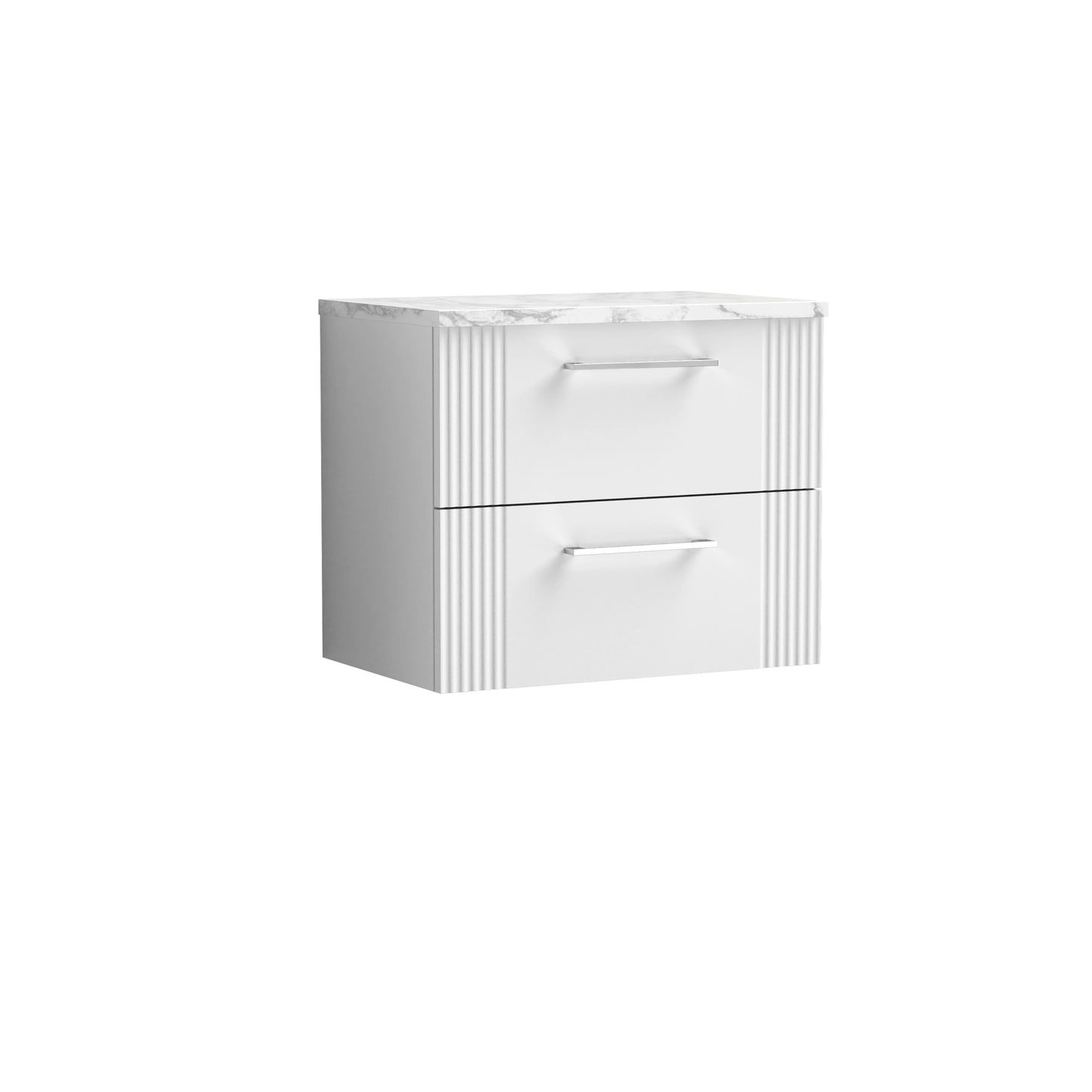 NUIE 600 Wall Hung 2-Drawer Vanity & Laminate Worktop