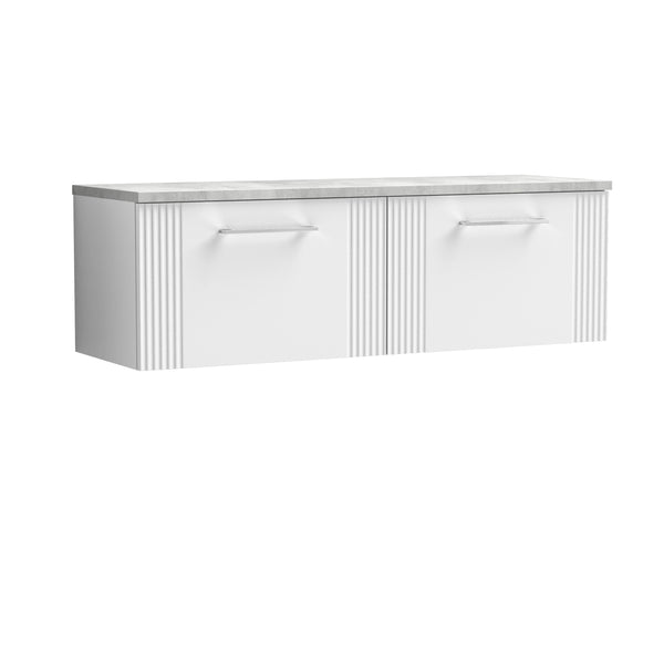 NUIE 1200 Wall Hung 2-Drawer Vanity & Laminate Worktop