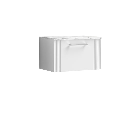 NUIE 600 Wall Hung Single Drawer Vanity & Laminate Worktop
