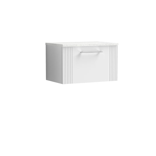 NUIE 600mm Wall Hung Single Drawer Vanity & Laminate Top
