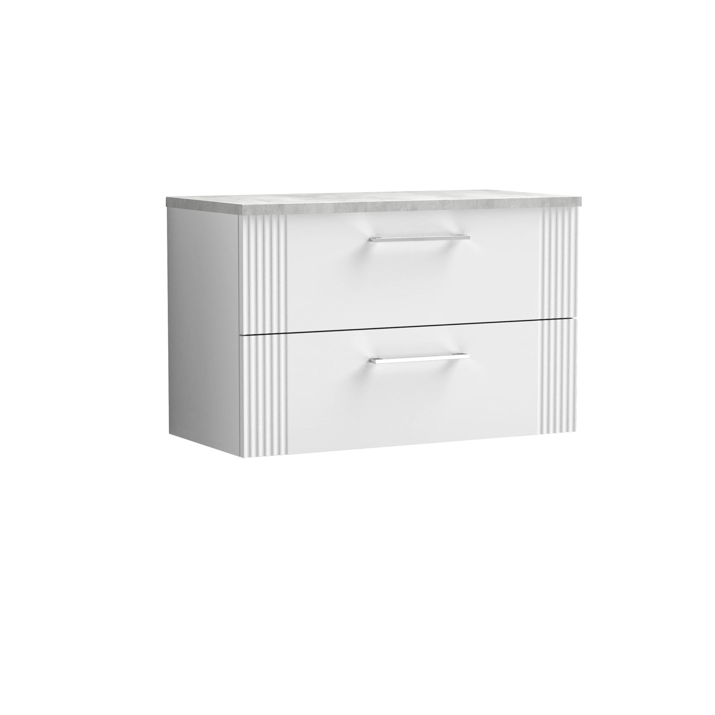 NUIE 800mm Wall Hung 2 Drawer Vanity & Laminate Top