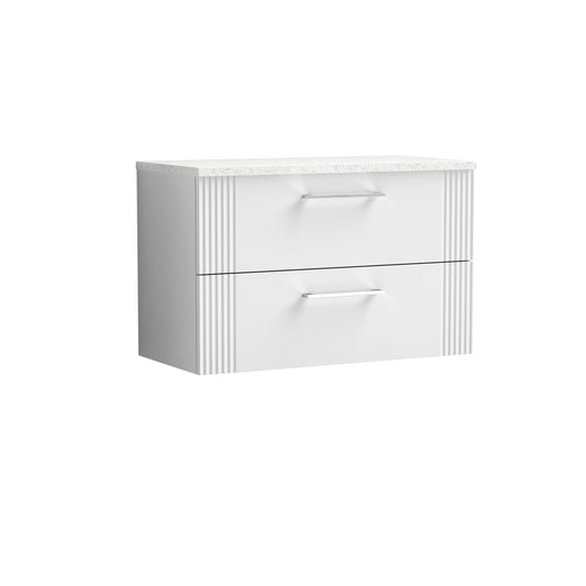 NUIE 800mm Wall Hung 2 Drawer Vanity & Laminate Top