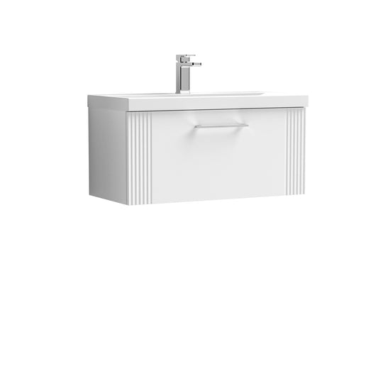 NUIE 800mm Wall Hung Single Drawer Vanity & Basin 3