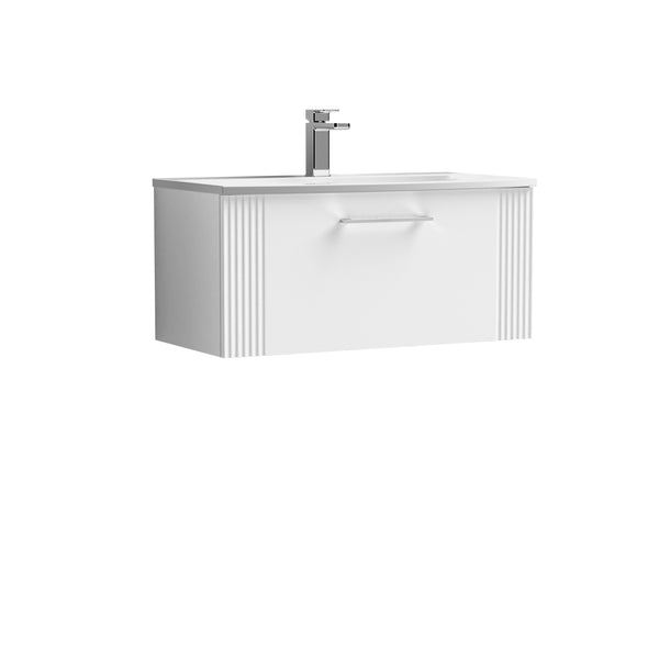 NUIE 800mm Wall Hung Single Drawer Vanity & Basin 4