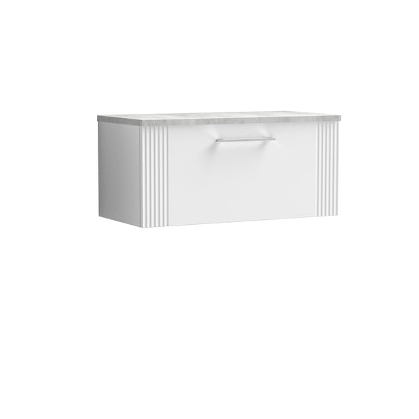 NUIE 800mm Wall Hung Single Drawer Vanity & Laminate Top