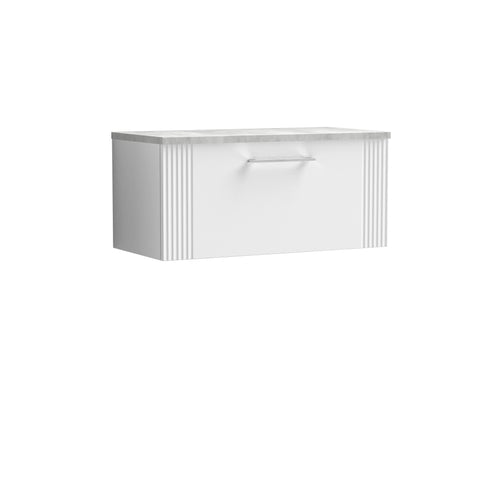 NUIE 800mm Wall Hung Single Drawer Vanity & Laminate Top