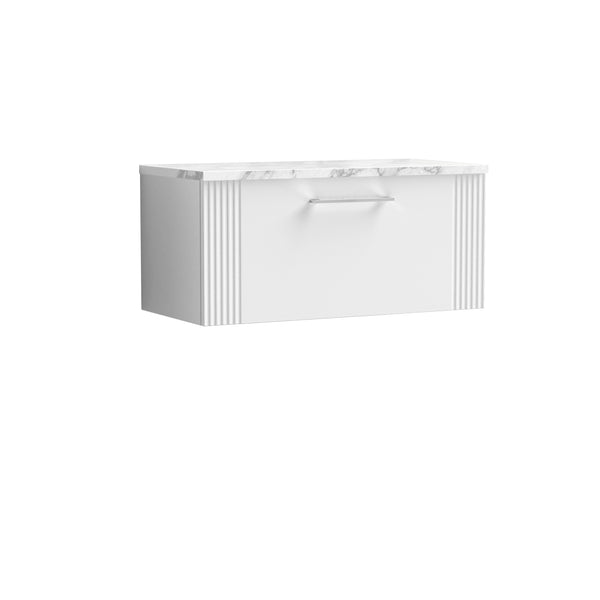 NUIE 800 Wall Hung Single Drawer Vanity & Laminate Worktop