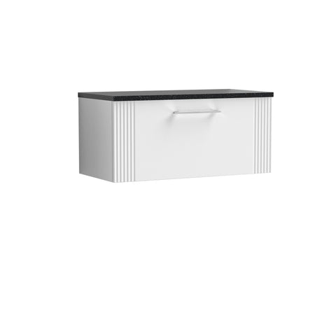 NUIE 800mm Wall Hung Single Drawer Vanity & Laminate Top