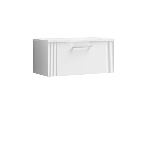 NUIE 800mm Wall Hung Single Drawer Vanity & Laminate Top