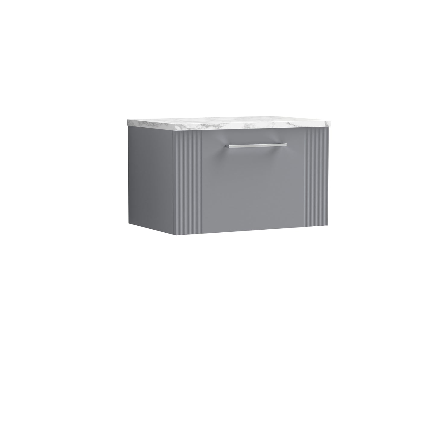 NUIE 600 Wall Hung Single Drawer Vanity & Laminate Worktop