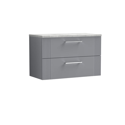 NUIE 800mm Wall Hung 2 Drawer Vanity & Laminate Top