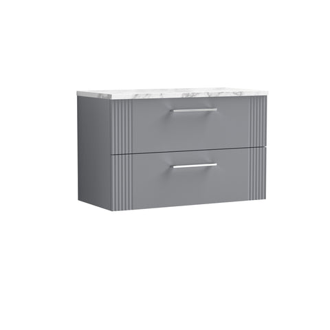 NUIE 800 Wall Hung 2-Drawer Vanity & Laminate Worktop