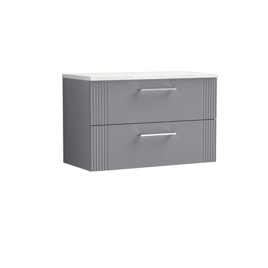 NUIE 800mm Wall Hung 2 Drawer Vanity & Laminate Top