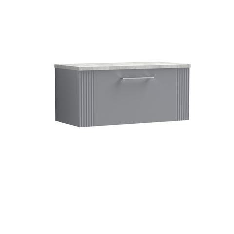 NUIE 800mm Wall Hung Single Drawer Vanity & Laminate Top