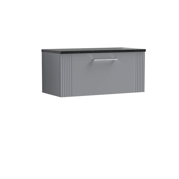 NUIE 800mm Wall Hung Single Drawer Vanity & Laminate Top