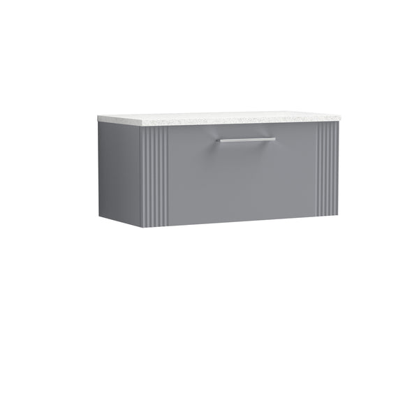 NUIE 800mm Wall Hung Single Drawer Vanity & Laminate Top