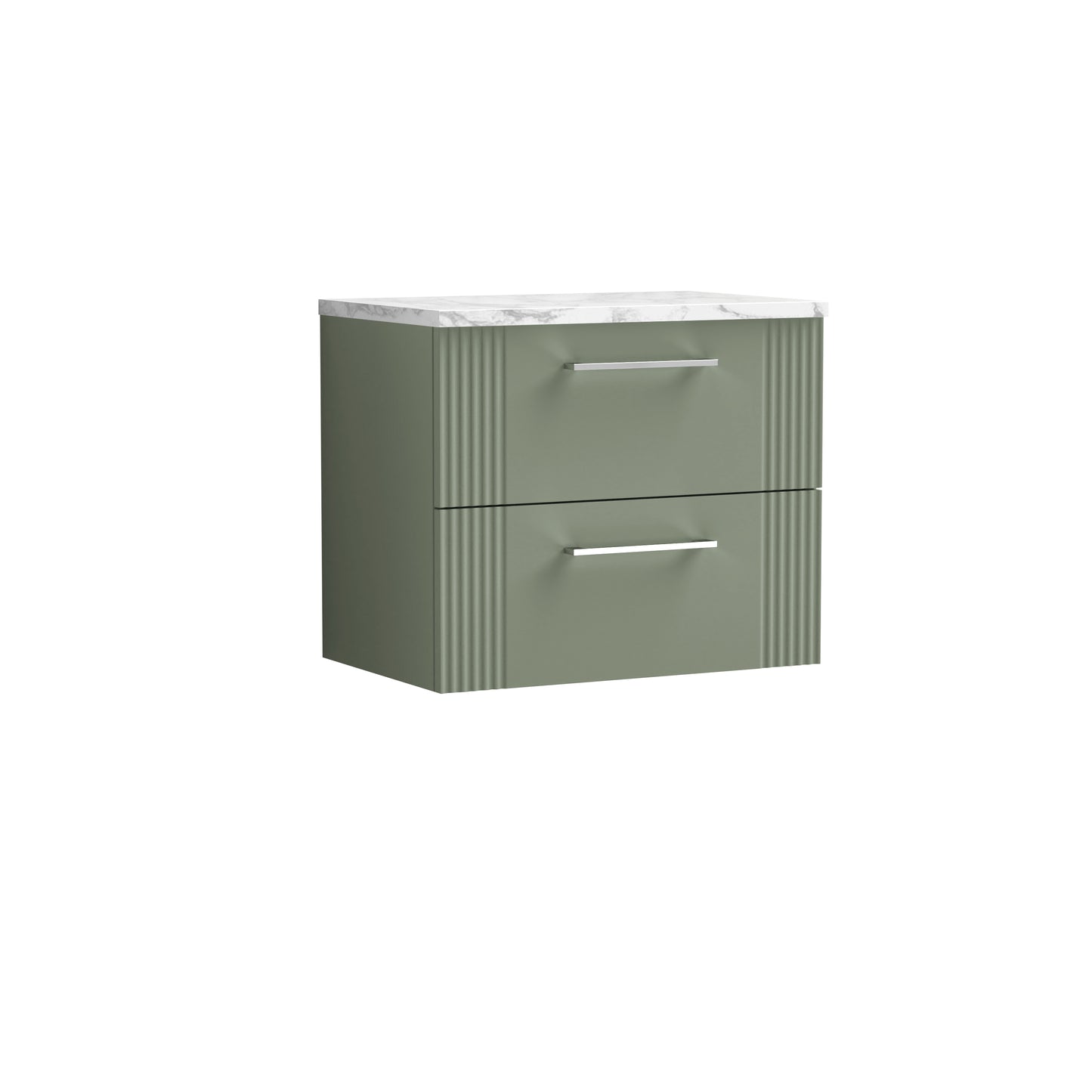 NUIE 600 Wall Hung 2-Drawer Vanity & Laminate Worktop