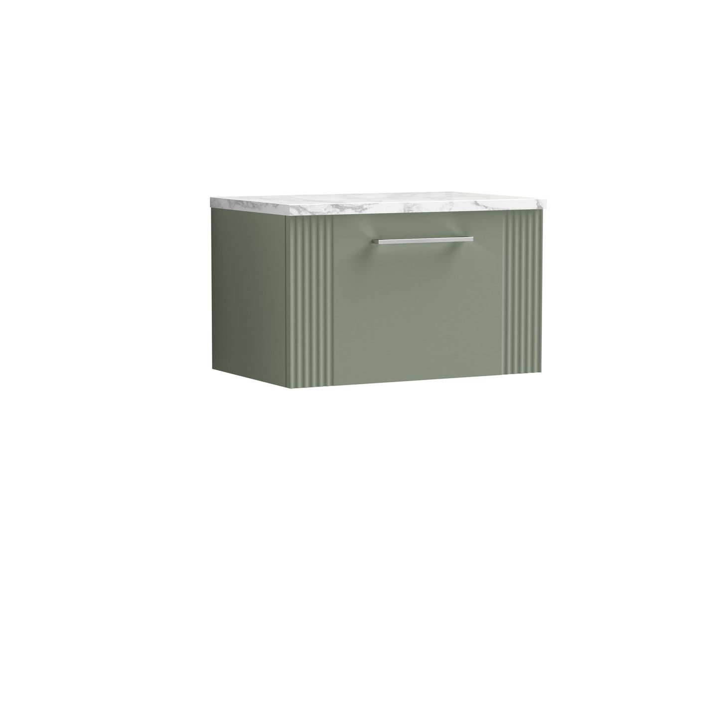 NUIE 600 Wall Hung Single Drawer Vanity & Laminate Worktop