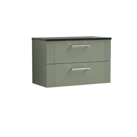 NUIE 800mm Wall Hung 2 Drawer Vanity & Laminate Top