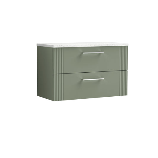 NUIE 800mm Wall Hung 2 Drawer Vanity & Laminate Top