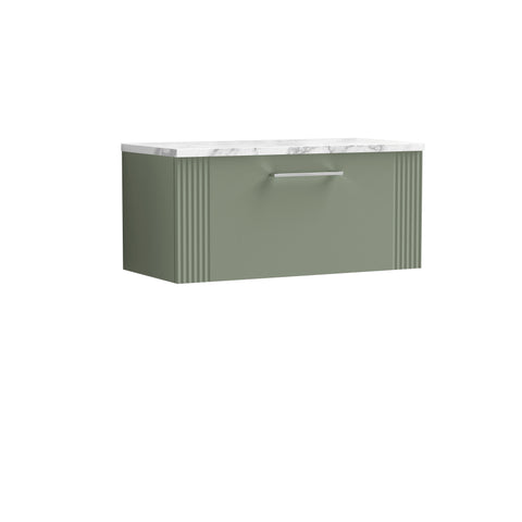 NUIE 800 Wall Hung Single Drawer Vanity & Laminate Worktop