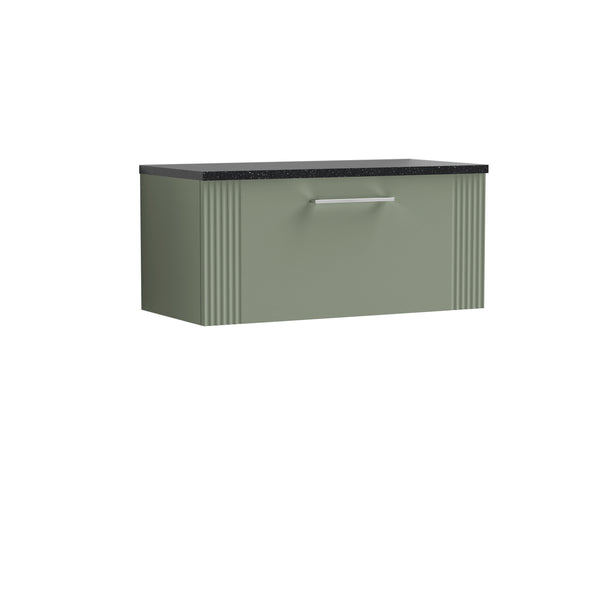 NUIE 800mm Wall Hung Single Drawer Vanity & Laminate Top