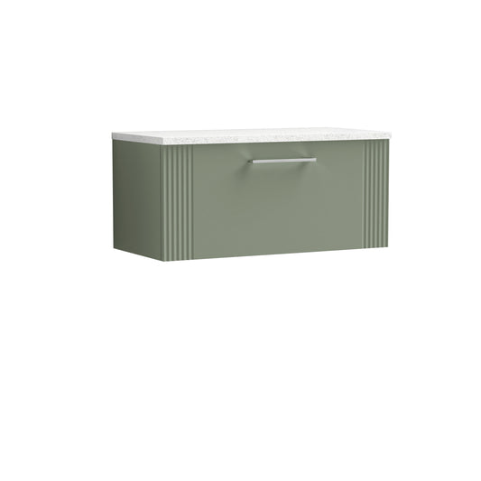 NUIE 800mm Wall Hung Single Drawer Vanity & Laminate Top