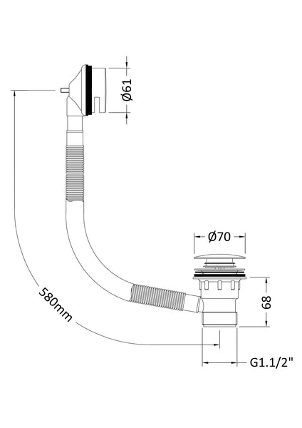 NUIE Push Button Bath Waste