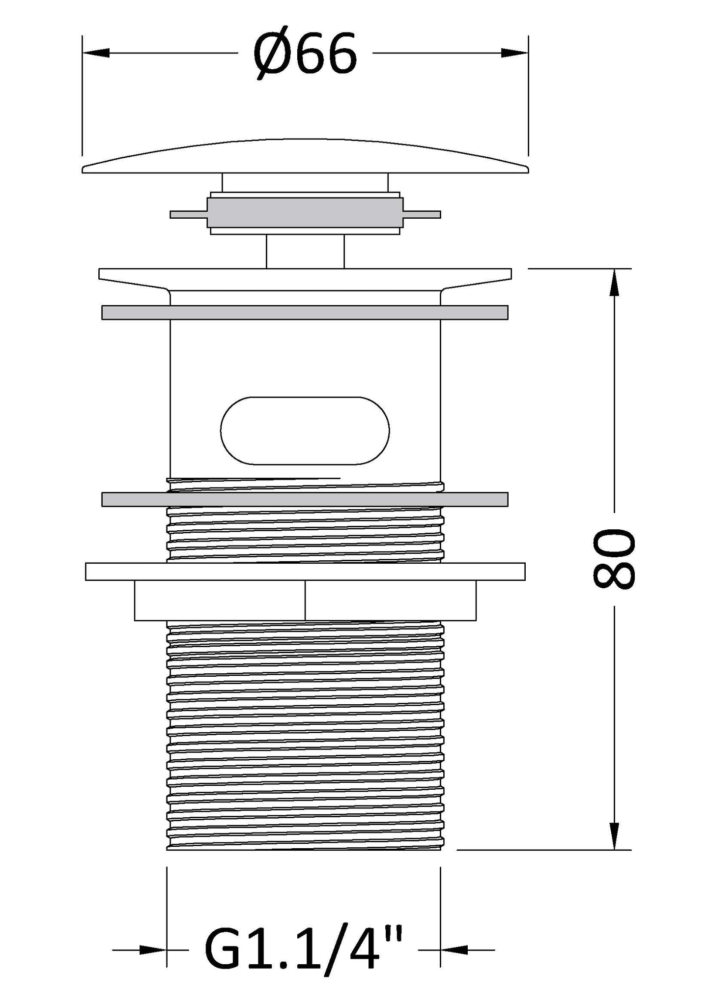 NUIE Push Button Basin Waste