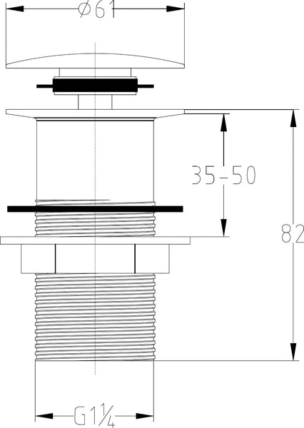 NUIE Push Button Basin Waste