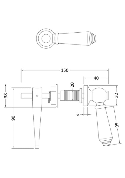 Hudson Reed Ceramic WC Lever