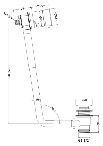 NUIE Freeflow Bath Filler