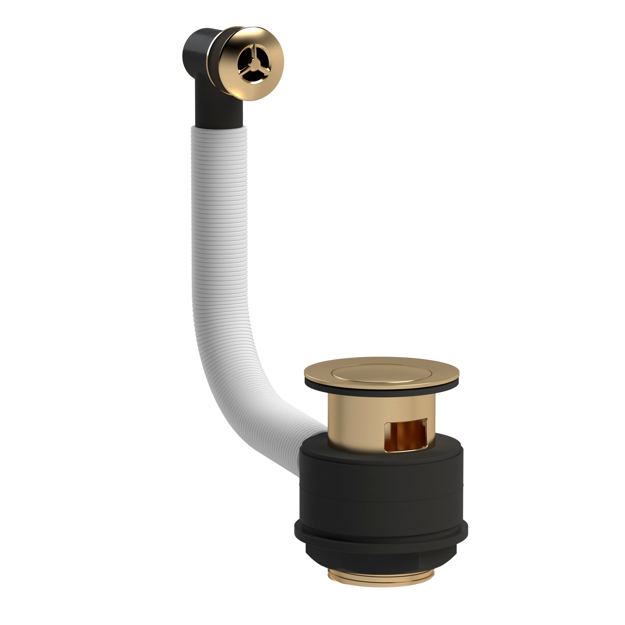 NUIE Stone Basin Waste With Brass Overflow - Brushed Brass