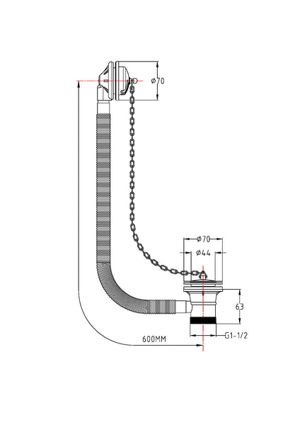 Hudson Reed Classic Concealed Bath Waste