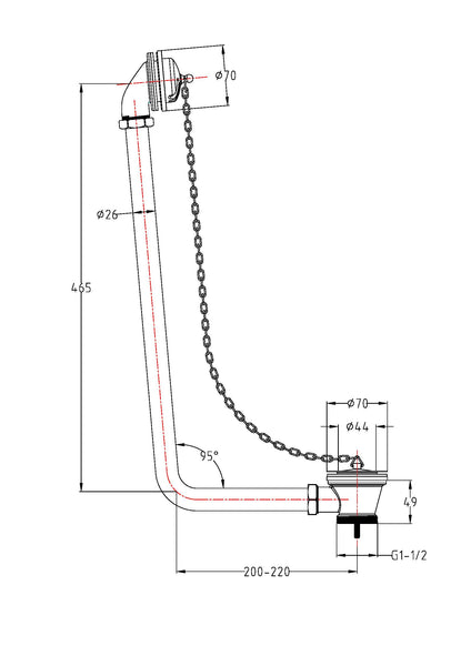 Hudson Reed Classic Exposed Bath Waste