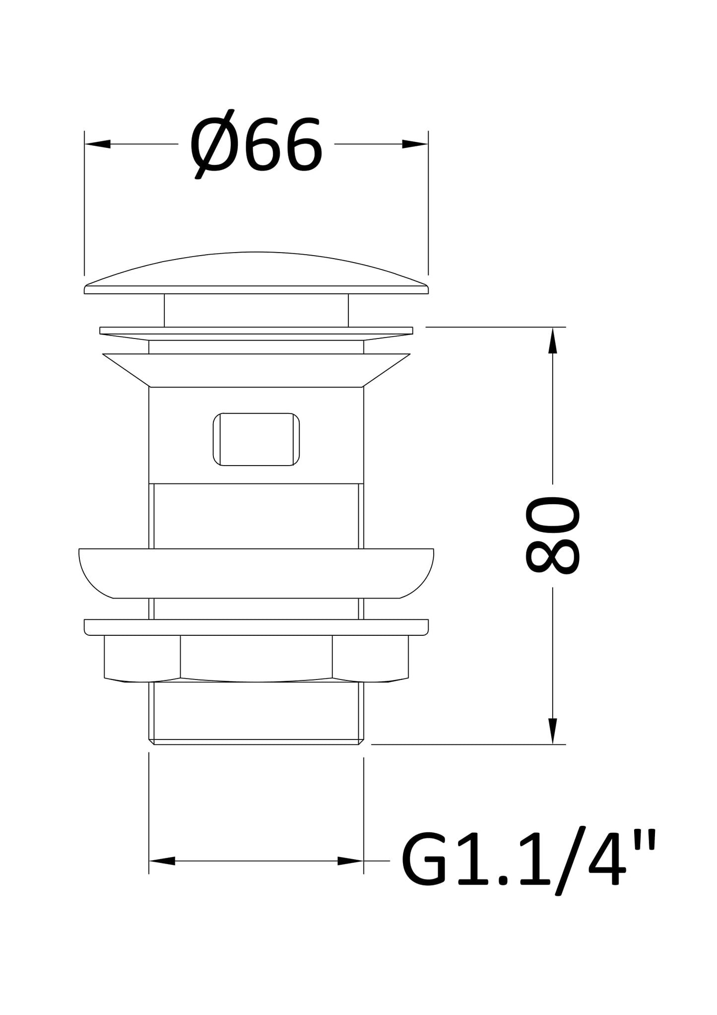 NUIE Push Button Basin Waste