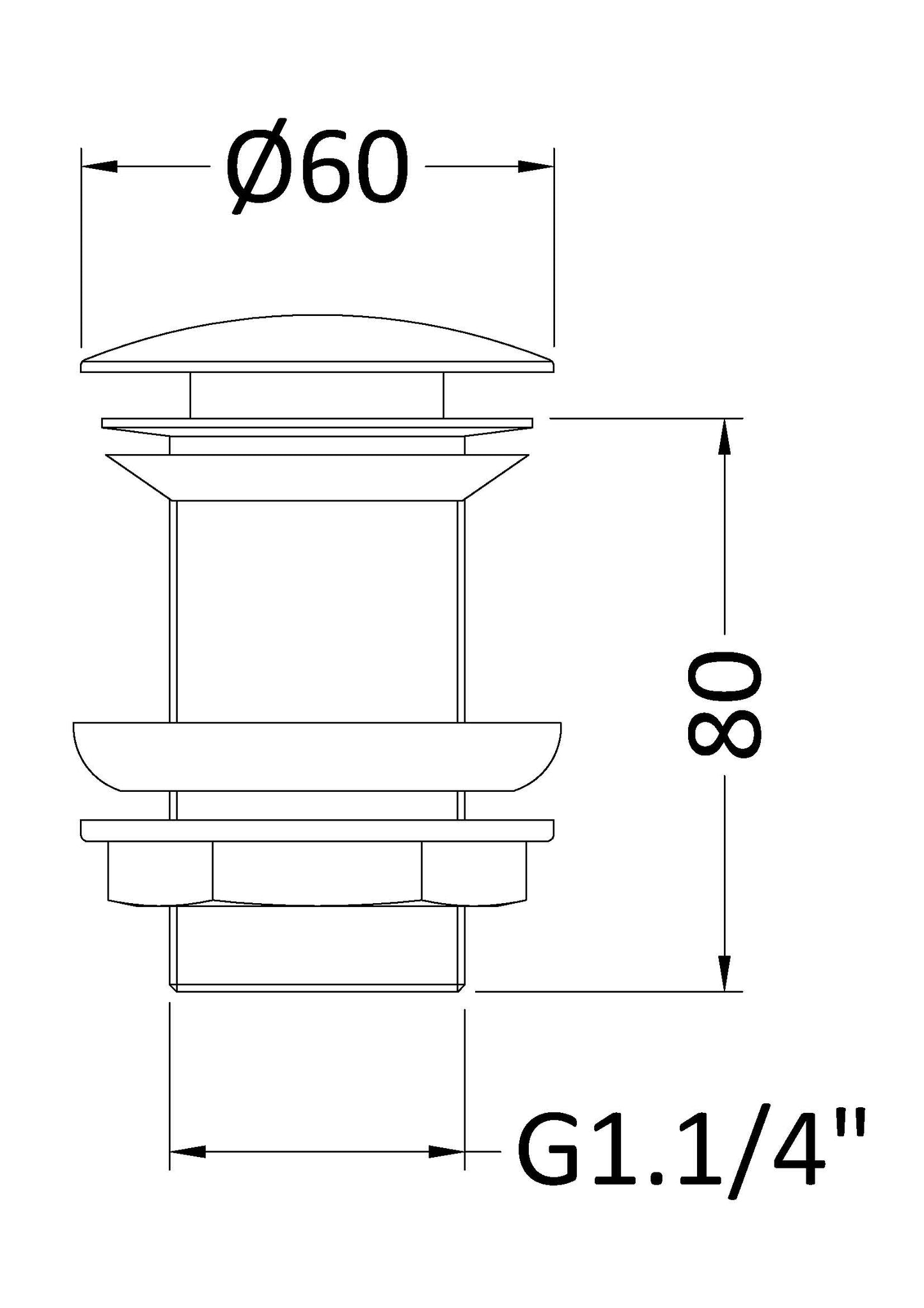 NUIE Push Button Basin Waste