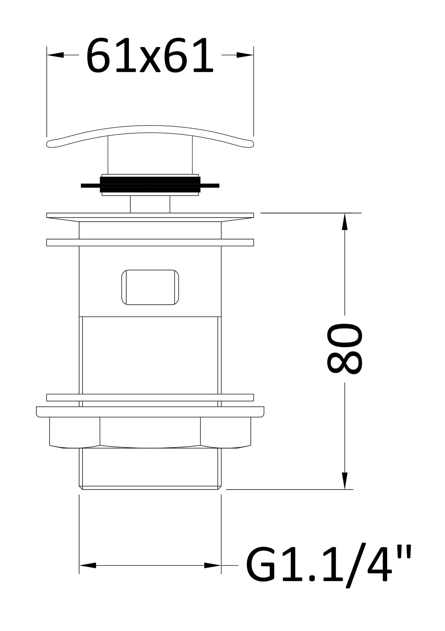 NUIE Push Button Basin Waste
