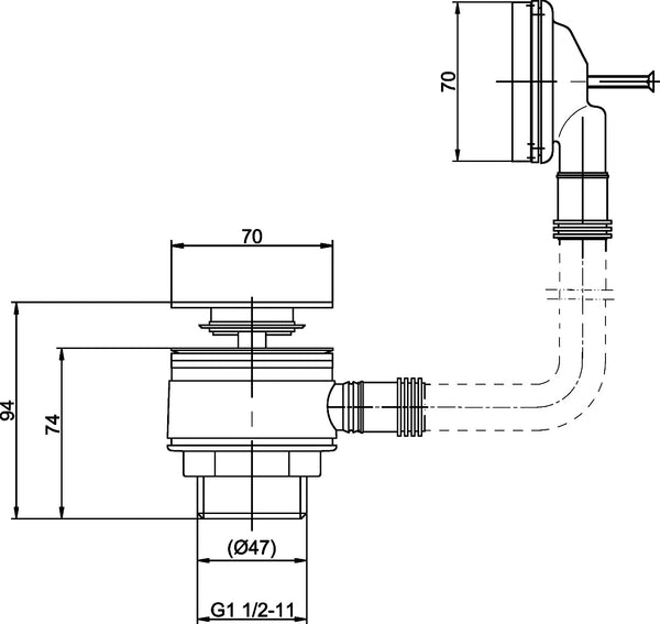 NUIE Push Button Bath Waste