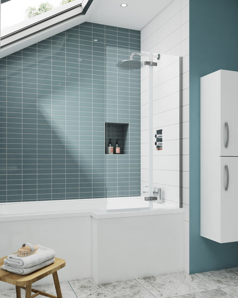 NUIE Square Hinged Bath Screen