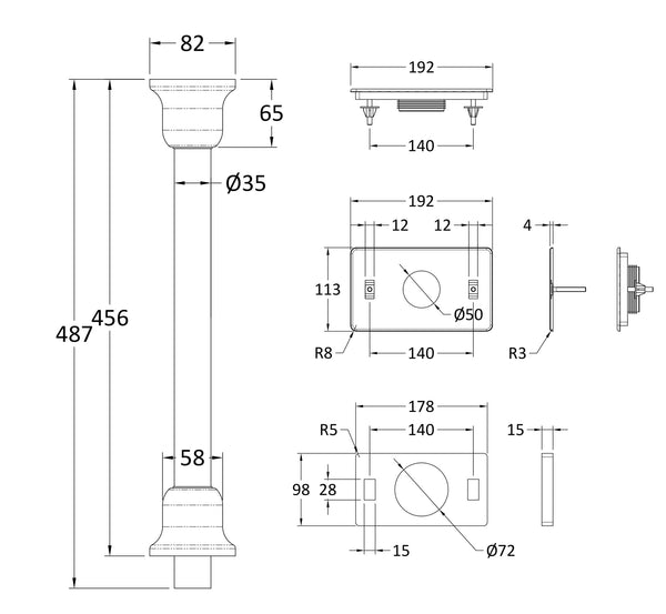 Hudson Reed Mid Level Flush Pipe Kit