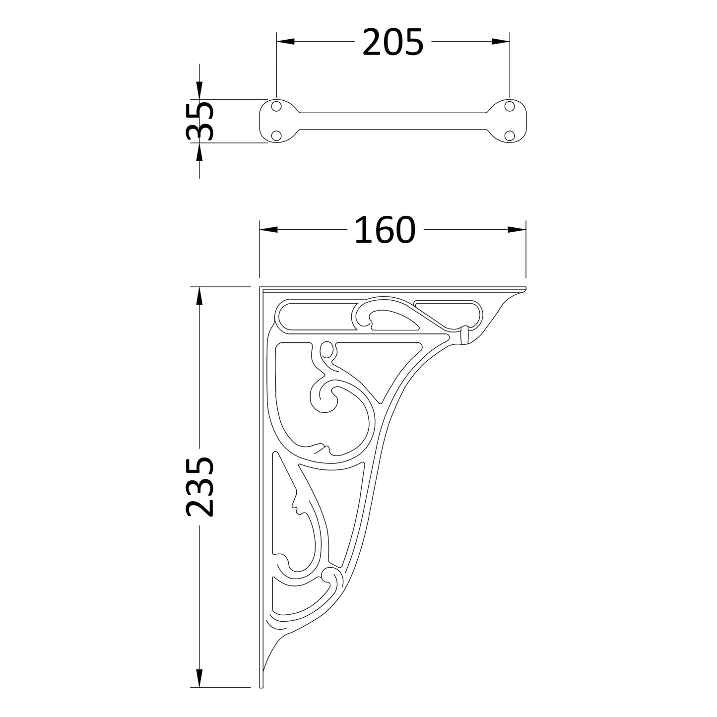 Hudson Reed Ornate Cistern Brackets
