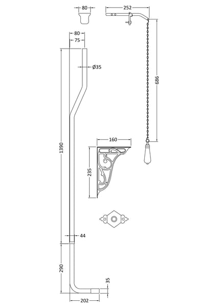 Hudson Reed High Level Flush Pipe Pack