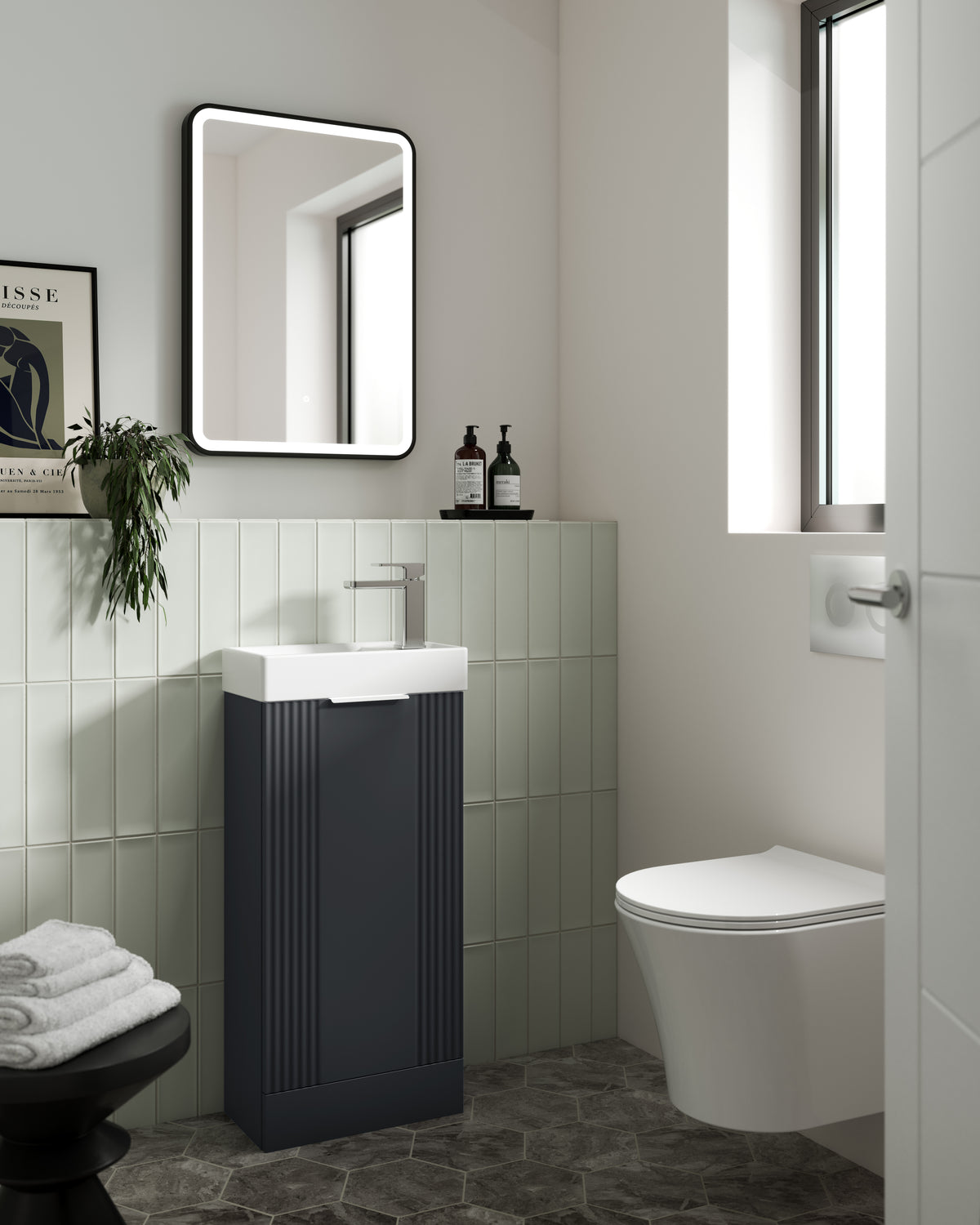 NUIE 700 x 500 Black Framed Mirror